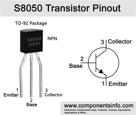 S8050 Transistor Pinout, Equivalent, Uses, Features & Applications - Components Info