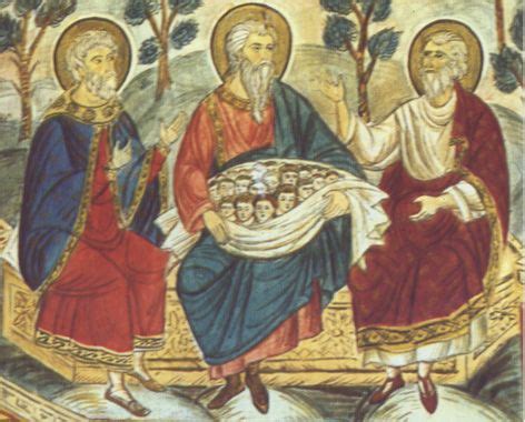 Abraham, Isaac, and Jacob from a Romanian 18th Century fresco Religion, Patriarch, Catholic ...