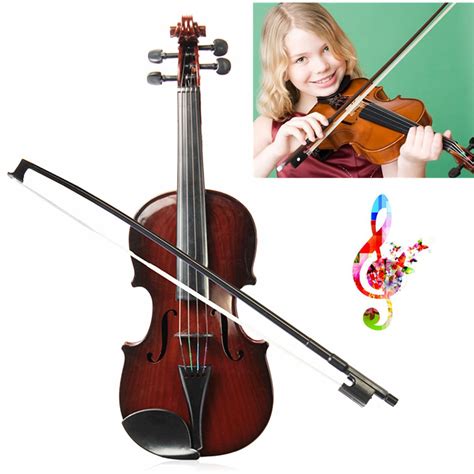 Kids Toy Violin with 4 Adjustable Strings & Bow Instrument Simulation Violin Toys 38x13x5cm ...