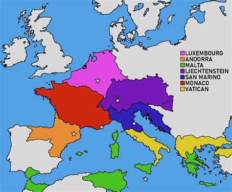 The 7 smallest countries in Europe as empires. : imaginarymaps