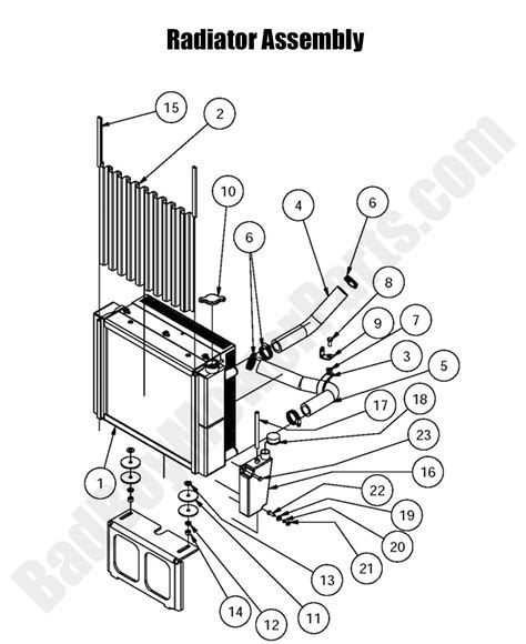 2016 Diesel 1500CC|Radiator Assembly Diagram|Bad Boy Mower Parts