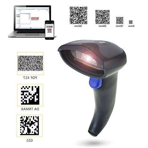 QR Barcode Scanner Handheld Automatic USB Wireless/Wired 1D