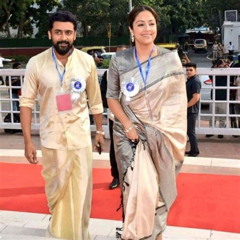 Suriya and Jothika attend National Awards in matching ethnic outfits!