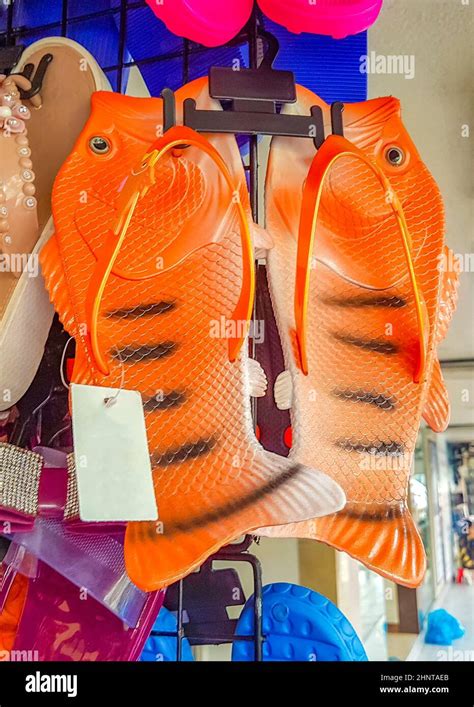Colorful fish shoes for sale in Bangkok Thailand Stock Photo - Alamy