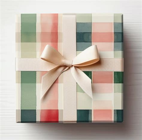 Christmas Plaid Wrapping Paper, Gingham Wrapping Paper, Watercolor ...