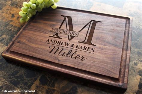 monogram custom cutting board wood cutting board wedding gift cutting ...