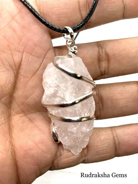 Natural Rose Quartz Pendant Raw Pendulum Necklace Reiki Healing Ladies Mens Gift | eBay