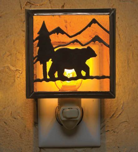 Lodge Bear Night Light - Bear's Den Colorado | Rustic cabin decor, Rustic nightlight, Cabin decor