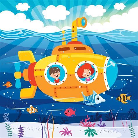 Cartoon Submarine Under The Sea 2405381 Vector Art at Vecteezy