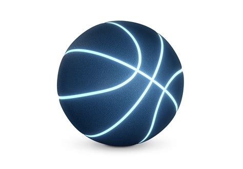 Blue basketball with bright glowing neon lines, transparent background 42897662 PNG