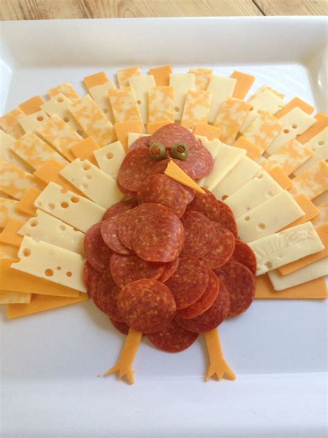 Festive Thanksgiving Cheese Platter with Turkey Shaped Delights