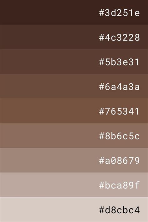 Brown color palette in 2023 | Brown color palette, Hex color palette, Pantone colour palettes