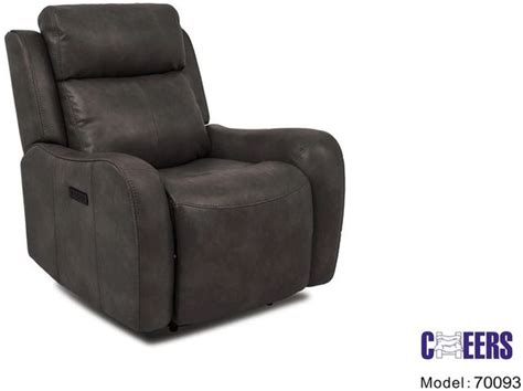 Cheers by Man Wah Dark Grey Power Recliner with Power Headrest | Big Sandy Superstore ...