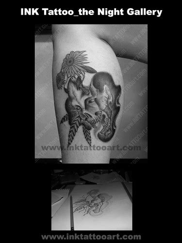 Tattoo _ Black & Gary(2007) - sunflower skull | Tattoo _ Bla… | Flickr