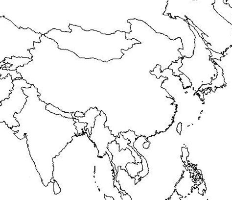 Outline Map Of Asia And Middle East ~ Free Printable Coloring Page for ...