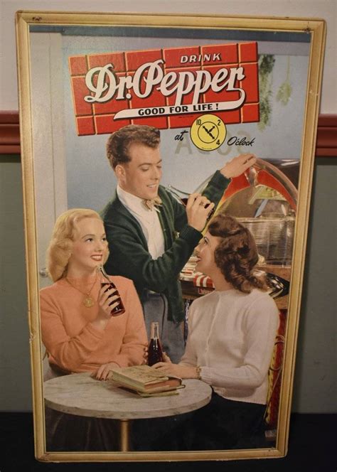 Vintage Dr. Pepper Soda Cardboard Advertising Sign Auction