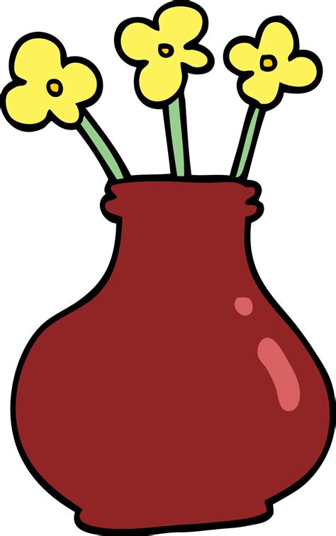 cartoon doodle flower vase 12171352 Vector Art at Vecteezy