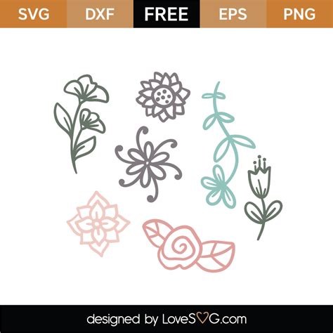 Free Floral Designs SVG Cut File - Lovesvg.com