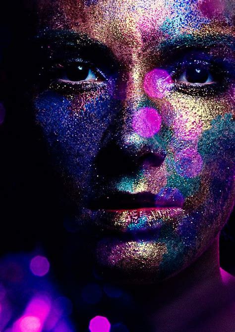 Glitterface | Body art photography, Colorful portraits, Paint photography