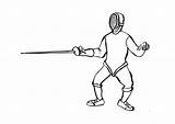 Coloring Page fencing  Free printables Img 10131 sketch template