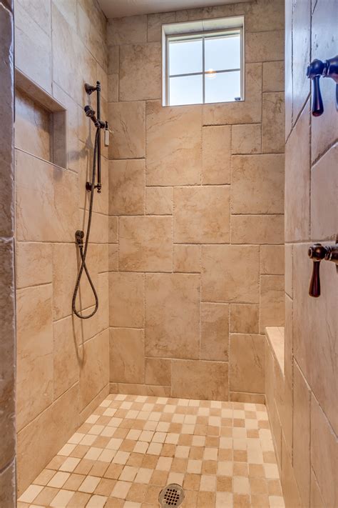 Walk-In Shower..different sizes of blocks. | Rustic bathrooms, Master ...