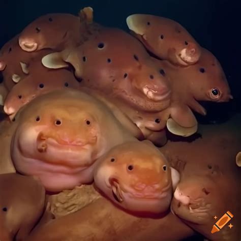 Group of blobfish in the ocean on Craiyon