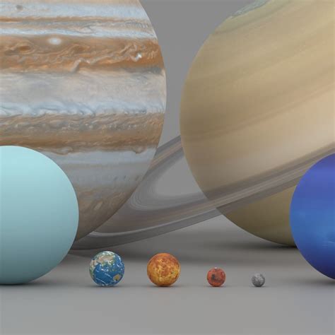 3D model Solar System Planets In Scale VR / AR / low-poly | CGTrader