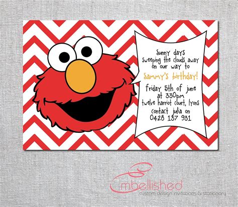 Printable Free Elmo Invitation