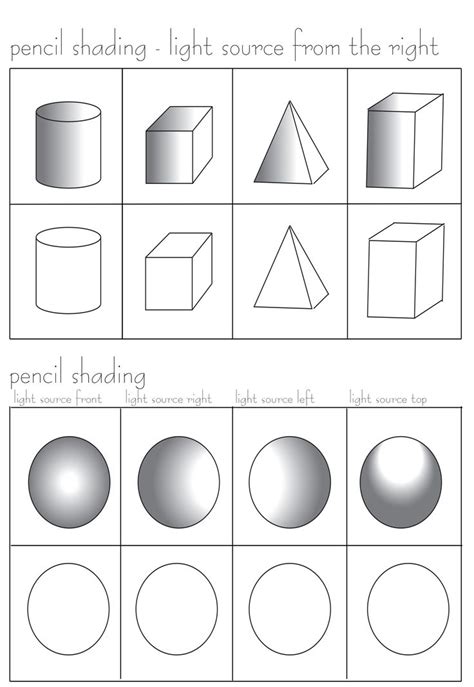 Pencil Shading worksheet free at: http://www.teacherspayteachers.com/Product/Pencil-Shading ...