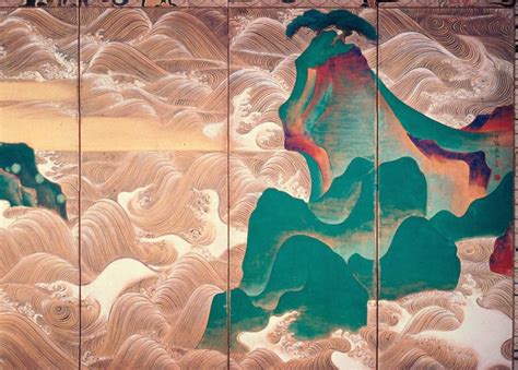 Detail. "Waves at Matsushima" by Ogata Korin (1658-1716). Japanese ...