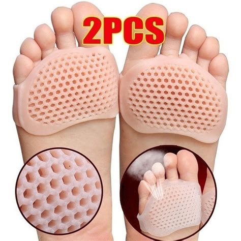 2PCS(1 Pair) Silicone Gel Toe Pads Forefoot Cushion Protector Splint Pads for Feet High Heels ...