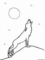 Wolf Howling At Moon Coloring Page Printable sketch template