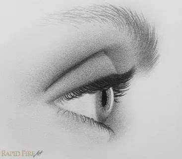 How to draw eyes from the side – 10 steps | RapidFireArt