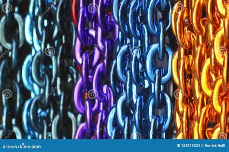 A Colorful Assortment of Hanging Ornamental Chains Stock Photo - Image ...