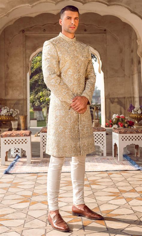 Embroidered Pakistani Groom Sherwani Dress For Wedding – UY COLLECTION