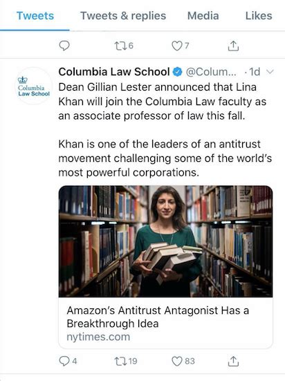 Lina Khan Joins The Columbia Law Faculty As An Associate Professor In ...