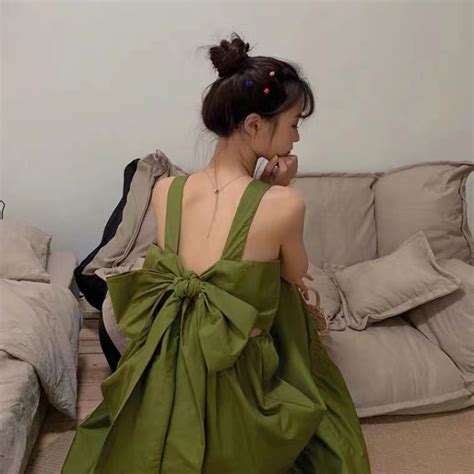 Name:fresh avocado green halter dress, summer, sweet backless fairy ...