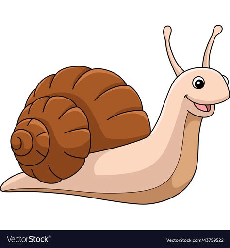 Snail animal cartoon colored clipart Royalty Free Vector