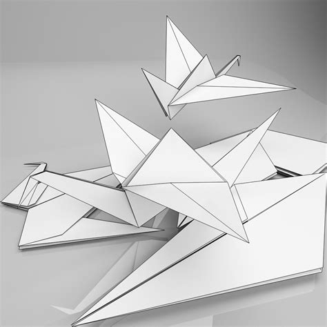 Origami - 3D Model for VRay, Corona