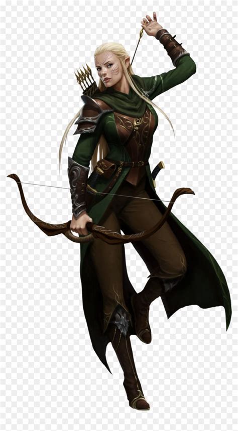 Pathfinder Female Elf Ranger , Png Download - Female High Elf Pathfinder, Transparent Png ...