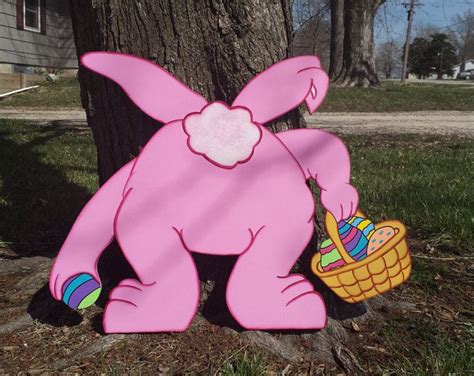 Fille de lapin de Pâques avec des oeufs Cour pelouse Art décoration | Idées pour pâques, Bunny ...