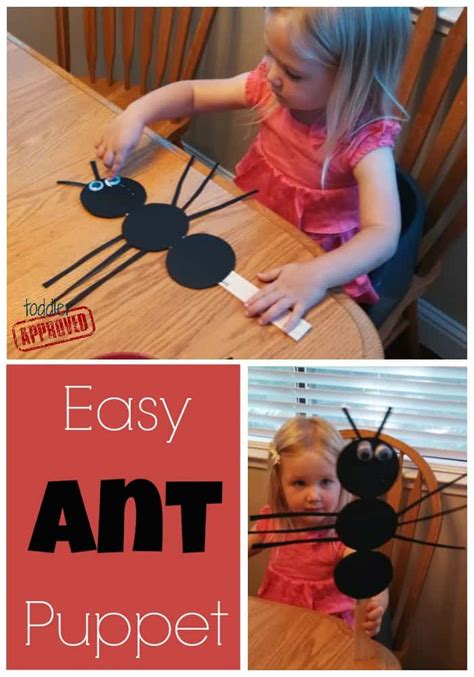 Easy Ant Puppet & Snack {Bug Week} - Toddler Approved