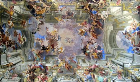 Pozzo, Glorification of Saint Ignatius, ceiling fresco in the nave of Sant'Ignazio, Rome, 1691 ...