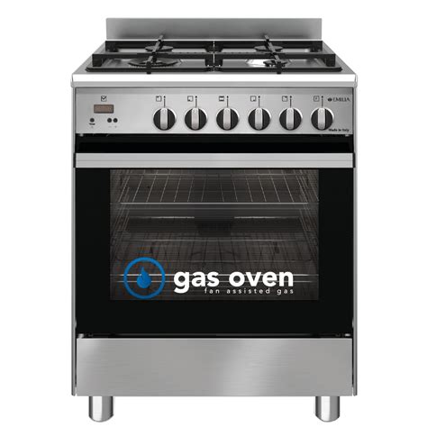 60cm stainless steel cooker with fan assisted gas oven - Emilia Appliances