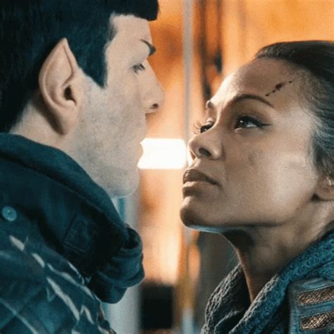 Star Trek Into Darkness Spock Uhura Kiss GIF | GIFDB.com