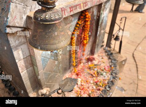 Colourful Hindu shrine in Kathmandu, Nepal Stock Photo - Alamy