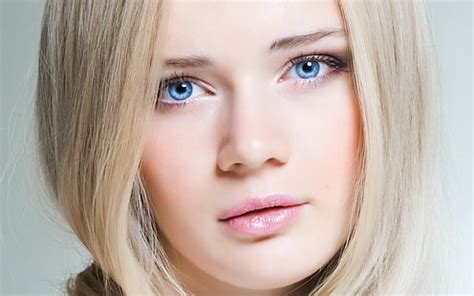 Online crop | HD wallpaper: Beautiful blonde girl, makeup, eyes closed, women's white floral ...