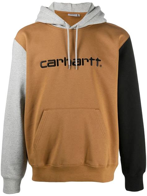 Carhartt WIP colour-block Embroidered Logo Hoodie - Farfetch | Carhartt sweatshirts, Carhartt ...