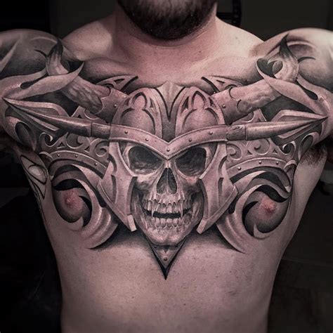 Vampire Skull On Guys Chest