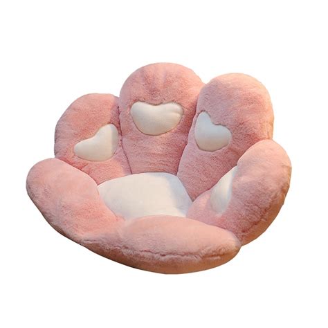 Pudcoco Soft Cat Paw Shaped Cute Seat Cushion Plush Lazy Sofa Office Chair Cushion Relieves Back ...